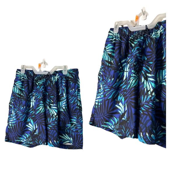 NWT George Above The Knee Men's Casual Swim Shorts Tropical Pattern SZ Medium - Picture 1 of 6